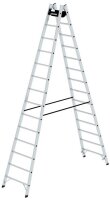 MUNK Stehleiter beidseitig 33028 silber 2x 14 Sprossen,...