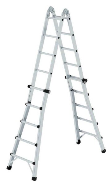 MUNK Gelenkleiter 32017 silber 4x 5 Sprossen, H: 530,0 cm