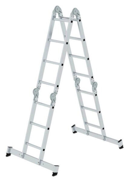 MUNK Gelenkleiter 31324 silber 2x 4 Sprossen, H: 402,0 cm