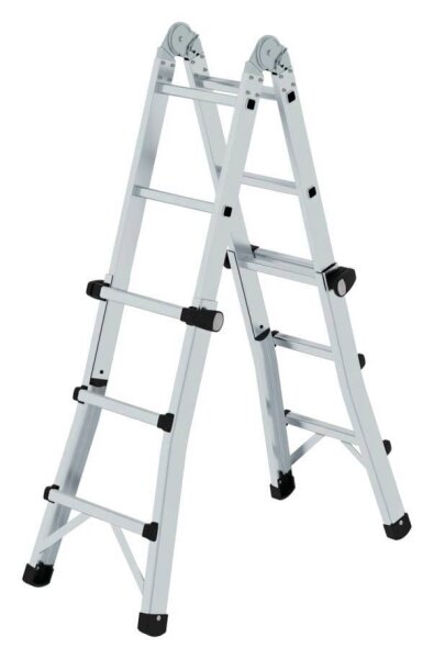 MUNK Gelenkleiter 32013 silber 4x 3 Sprossen, H: 301,0 cm