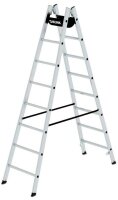 MUNK Stehleiter beidseitig 33016 silber 2x 8 Sprossen, H:...