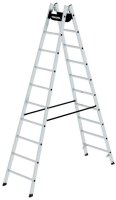 MUNK Stehleiter beidseitig 33020 silber 2x 10 Sprossen,...
