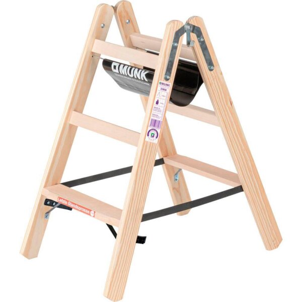 MUNK Stehleiter beidseitig 33806 natur 2x 3 Sprossen, H: 97,0 cm