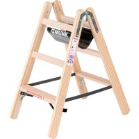 MUNK Stehleiter beidseitig 33806 natur 2x 3 Sprossen, H:...