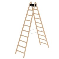 MUNK Stehleiter beidseitig 33220 natur 2x 10 Sprossen, H:...