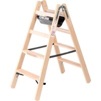 MUNK Stehleiter beidseitig 33808 natur 2x 4 Sprossen, H:...