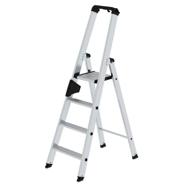 MUNK Stehleiter einseitig 40104 silber 4 Stufen, H: 148,0 cm