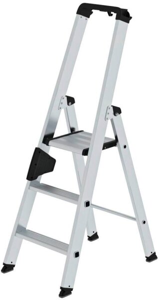 MUNK Stehleiter einseitig 40103 silber 3 Stufen, H: 134,0 cm