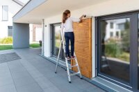MUNK Stehleiter einseitig 40103 silber 3 Stufen, H: 134,0 cm