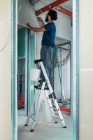 MUNK Stehleiter einseitig 40103 silber 3 Stufen, H: 134,0 cm