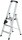 MUNK Stehleiter einseitig 40103 silber 3 Stufen, H: 134,0 cm