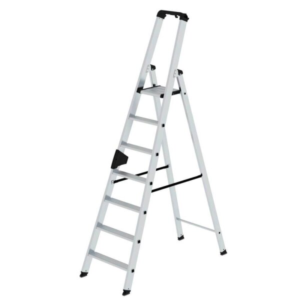 MUNK Stehleiter einseitig 40107 silber 7 Stufen, H: 205,0 cm