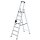 MUNK Stehleiter einseitig 40107 silber 7 Stufen, H: 205,0 cm