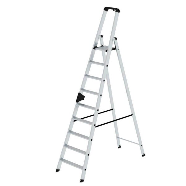MUNK Stehleiter einseitig 40109 silber 9 Stufen, H: 275,0 cm