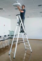 MUNK Stehleiter einseitig 40108 silber 8 Stufen, H: 251,0 cm