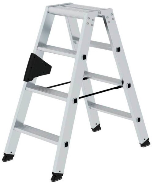 MUNK Stehleiter beidseitig 40208 silber 2x 4 Stufen, H: 91,0 cm