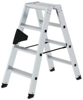 MUNK Stehleiter beidseitig 40208 silber 2x 4 Stufen, H:...