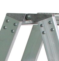 MUNK Stehleiter beidseitig 40208 silber 2x 4 Stufen, H: 91,0 cm