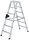 MUNK Stehleiter beidseitig 40212 silber 2x 6 Stufen, H: 138,0 cm