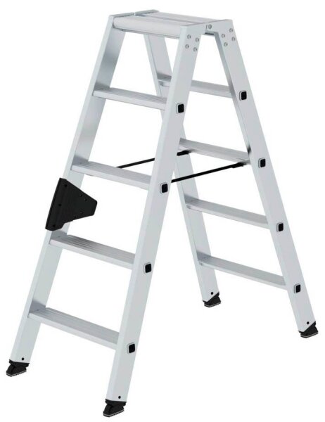 MUNK Stehleiter beidseitig 40210 silber 2x 5 Stufen, H: 114,0 cm