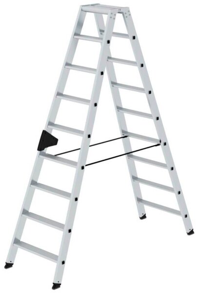 MUNK Stehleiter beidseitig 40218 silber 2x 9 Stufen, H: 298,0 cm