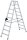 MUNK Stehleiter beidseitig 40218 silber 2x 9 Stufen, H: 298,0 cm