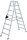 MUNK Stehleiter beidseitig 40216 silber 2x 8 Stufen, H: 185,0 cm