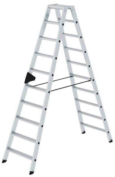 MUNK Stehleiter beidseitig 40220 silber 2x 10 Stufen, H: 232,0 cm