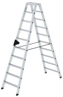 MUNK Stehleiter beidseitig 40220 silber 2x 10 Stufen, H:...