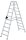 MUNK Stehleiter beidseitig 40220 silber 2x 10 Stufen, H: 232,0 cm