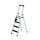 MUNK Stehleiter einseitig 42104 silber 4 Stufen, H: 158,0 cm