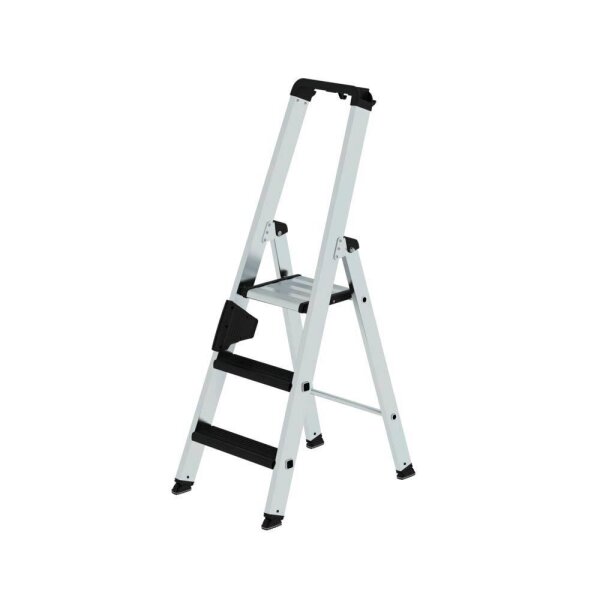 MUNK Stehleiter einseitig 42103 silber 3 Stufen, H: 134,0 cm