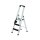 MUNK Stehleiter einseitig 42103 silber 3 Stufen, H: 134,0 cm