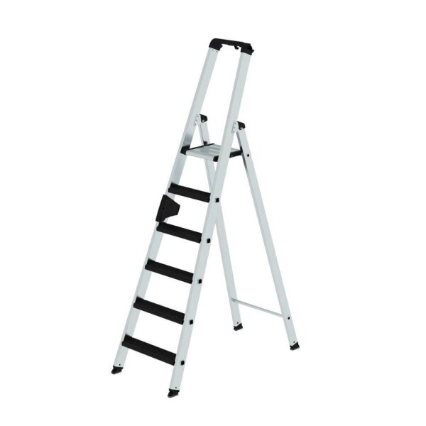 MUNK Stehleiter einseitig 42106 silber 6 Stufen, H: 205,0 cm
