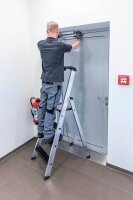 MUNK Stehleiter einseitig 42106 silber 6 Stufen, H: 205,0 cm