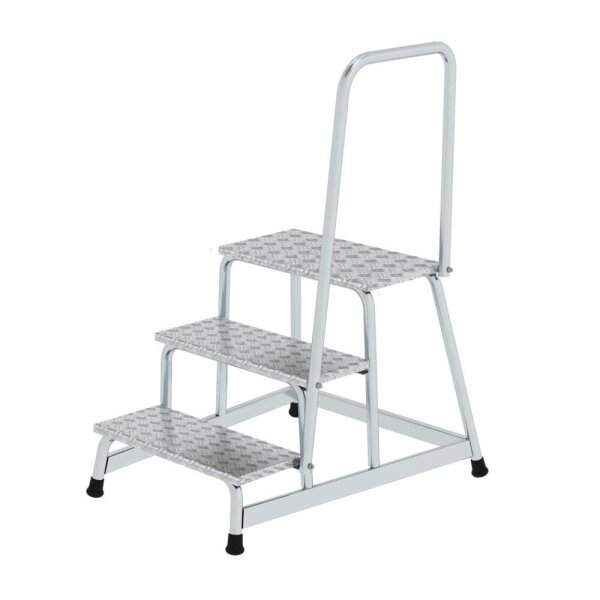 MUNK Montagetritt mit Handlauf 50043 silber 3 Stufen, H: 60,0 cm