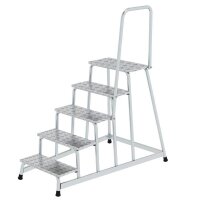 MUNK Montagetritt mit Handlauf 50045 silber 5 Stufen, H:...