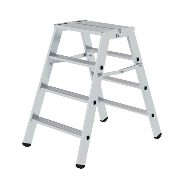 MUNK Stehleiter beidseitig 50096 silber 2x 4 Stufen, H: 93,0 cm
