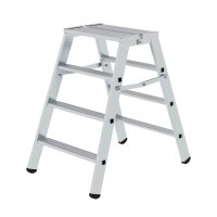 MUNK Stehleiter beidseitig 50096 silber 2x 4 Stufen, H:...
