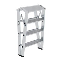 MUNK Stehleiter beidseitig 50096 silber 2x 4 Stufen, H:...