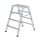 MUNK Stehleiter beidseitig 50096 silber 2x 4 Stufen, H: 93,0 cm