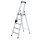 MUNK Stehleiter einseitig 40105 silber 5 Stufen, H: 158,0 cm