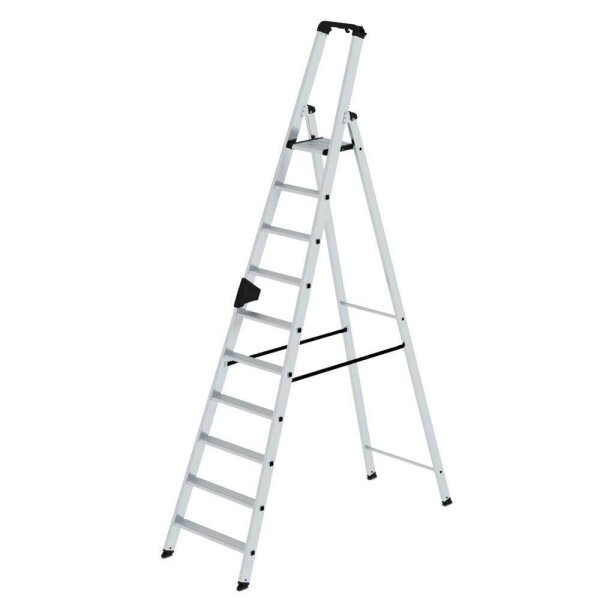 MUNK Stehleiter einseitig 40110 silber 10 Stufen, H: 298,0 cm