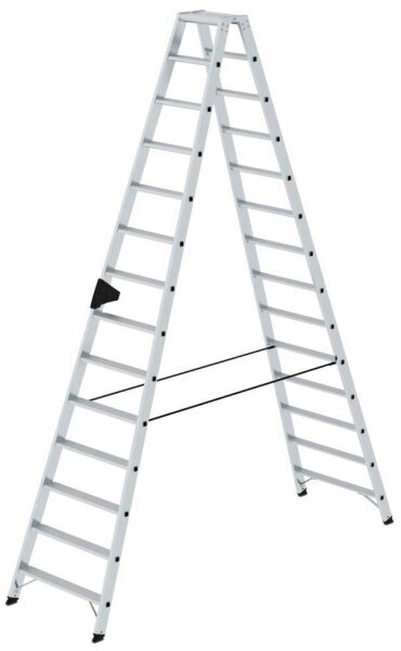MUNK Stehleiter beidseitig 40228 silber 2x 14 Stufen, H: 325,0 cm