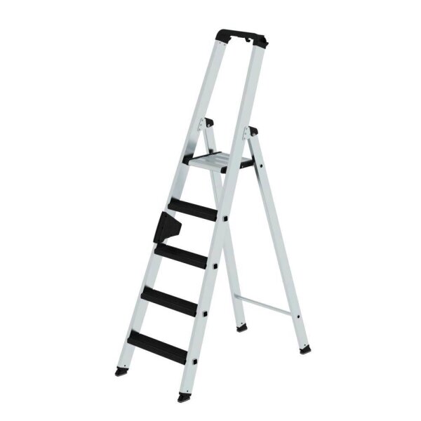 MUNK Stehleiter einseitig 42105 silber 5 Stufen, H: 181,0 cm
