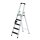 MUNK Stehleiter einseitig 42105 silber 5 Stufen, H: 181,0 cm