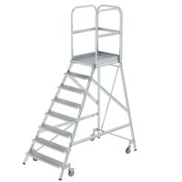 MUNK Podestleiter 50108 fahrbar silber 8 Stufen, H: 292,0 cm