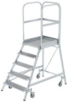 MUNK Podestleiter 50105 fahrbar silber 5 Stufen, H: 220,0 cm
