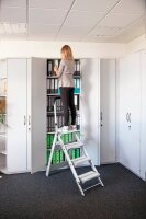 MUNK Stehleiter einseitig 53104 silber 4 Stufen, H: 148,0 cm