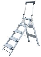 MUNK Stehleiter einseitig 53105 silber 5 Stufen, H: 172,0 cm